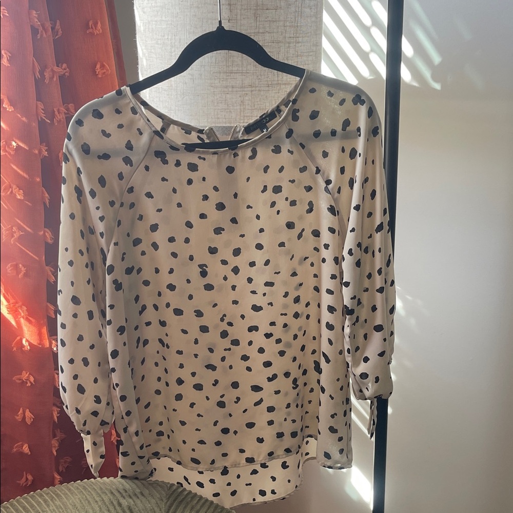 Papermoon Cream and Black Spotted Blouse